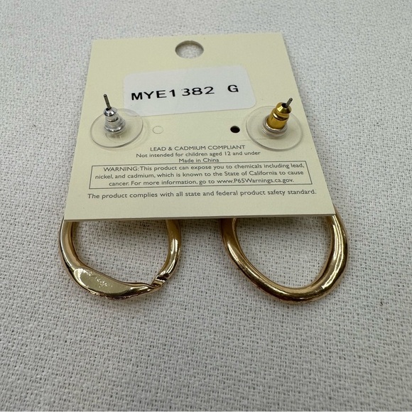 Dangle Earrings Gold Tone With Clear Rhinestone - Picture 5 of 6